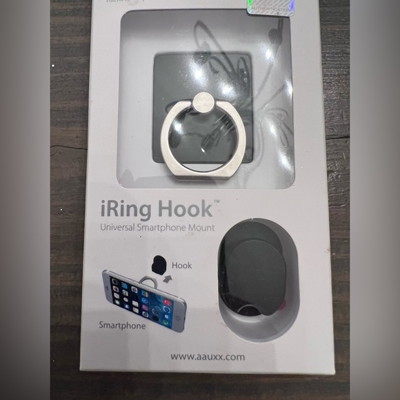 Genuine AAUXX iRing Premium Mount Grip / Holder and Kickstand - Matte Black NEW - Picture 4 of 5